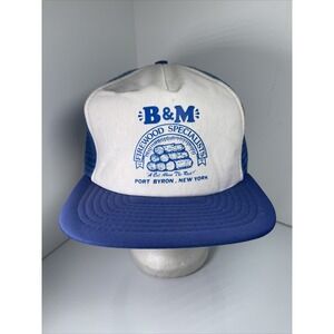 Vintage B&M Firewood Specialists Port Byron NY Trucker SnapBack Hat‎ Cap Calhead